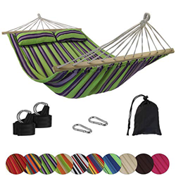 BB Sport Hamaca con Barra CIBAO Incluye 2 Cojines Superficie 240 x 150 cm en Muchos Colores Capacidad de Carga 300 kg para 2 Personas, Color:Creta en oferta
