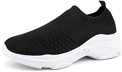 ZUSERIS Zapatillas Deportivas Caminar para Mujer Slip on Calzado de Deporte Zapatos de Correr Running Sneakers Ligeras Zapato Negro 38