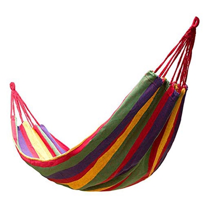 MorNon Hamaca al Aire Libre Jardín Camping Lona Hamaca Columpio de Cama Colgante para Una Sola Persona Barra Color Rojo