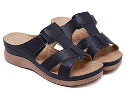 Sandalias con Plataforma para Mujer Mules Cuero Cómodos Zapatillas de Playa Verano Sandalias de Cuña 36-44EU precio