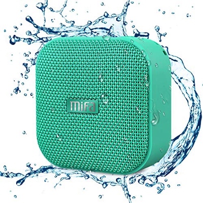 MIFA Mini Altavoz Portátil Bluetooth 4.2 Impermeable IP56 y Tecnología TWS & DSP, Anti-Polvo con 15 Horas Continua y Tarjeta de microSD, Micrófono Inc