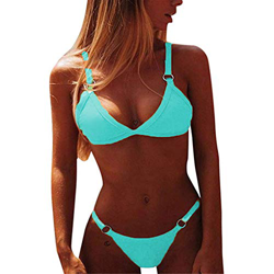 Yutdeng 2021 Verano Conjuntos de Bikinis para Mujer Traje de Baño Triángulo Mujer 2 Piezas Push Up con Relleno Sexy Tanga Brasileño Bikini Color Sólid características