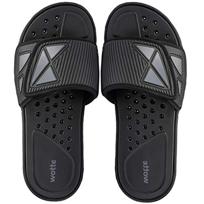Chanclas Ajustables Unisex Sandalias de Punta Abierta Zapatos de Verano Cómodos y Ligeros para Lnterior Al Aire Libre Casual Deportes Gimnasio Negro 4