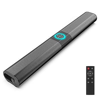 Barras de Sonido para TV, Bluetooth 5.0 Profesional Sonido Envolvente Altavoz para TV/Home Cinema, Apoyo RCA/AUX/óptico/USB/TF Tarjeta, Compatible par