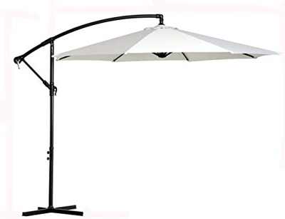 HENG FENG Sombrilla de jardín en voladizo de 3 m, sombrilla Colgante de plátano para Patio con manivela y función de inclinación para sombrilla de jar