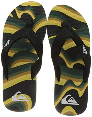 Quiksilver Molokai Layback, Flip-Flop Hombre, Black/Yellow/Green, 40 EU