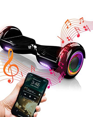 ACBK Bluetooth UL2272 Hoverboard, Juventud Unisex, Negro, Rueda LED 6.5"