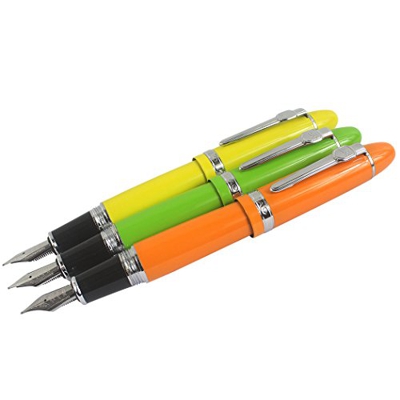 Zoohot Jinhao 159 - Pluma estilográfica (3 unidades, 3 colores), Oficina, amarillo, verde, naranja.