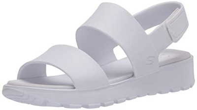 Skechers Footsteps-Breezy Feels, Sandalias de Talón Abierto Mujer, Multicolor (Wht Aqua Molded Eva), 39 EU