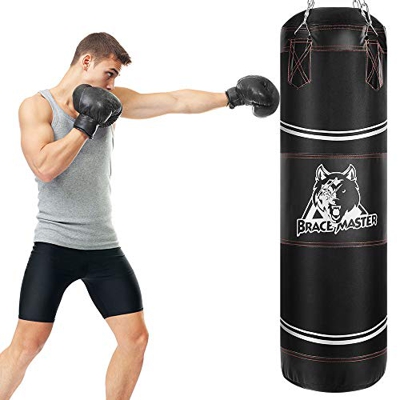 Brace Master Saco de boxeo pesado, diseño sin relleno, gancho grueso y costura sólida, apto para boxeo, artes marciales mixtas y entrenamiento