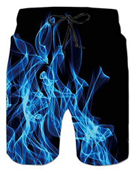 Spreadhoodie Fuego Bañador para Hombre Drawstring Respirable Mens Swim Pantalones Cortos Gráfico 3D Hombres Nadar Pantalones Cortos con Bolsillo Azul  precio
