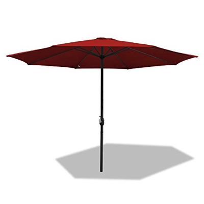 BMOT Sombrilla Parasol para Jardín Patio Terraza Playa Piscina Reclinable con Manivela Protector UV Φ3,5m Aluminio