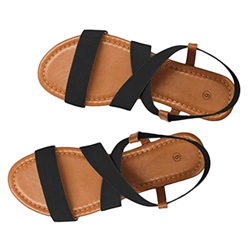 Sandalias Mujer Verano 2019 Planas, Zapatos de Playa Sandalias Romanas de Banda elástica Sandalias de Boca de Pescado Planas Europeas y Americanas MIN precio