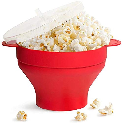 Self Idea - Bol Palomitero de microondas. Recipiente para preparar palmitas. Palomitero de silicona para microondas. Palomitas listas en apenas minuto