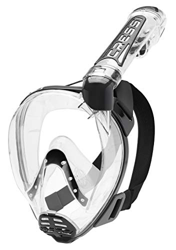 Cressi Duke Dry Full Face Mask Mascara de Buceo Snorkel Seca Cara Completa, Unisex Adulto, Transparent/Negro, S/M en oferta