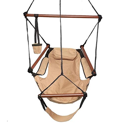 YUTING Hamaca al Aire Libre Lujo Silla De La Hamaca Hamaca Oscilación Aire Aire Silla De Playa De Madera Maciza (Color : Brown)