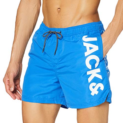 Jack & Jones JJIBALI JJSWIMSHORTS AKM Logo STS Pantalones Cortos, Azul, M para Hombre
