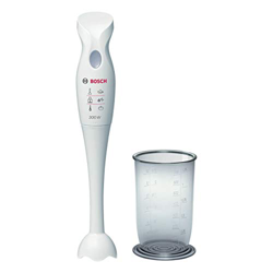 Bosch Mixxo MSM6B150 - Batidora de mano, 300 W, velocidad Turbo, cúpula con cuchilla de acero inoxidable, con vaso de mezclas, color blanco características