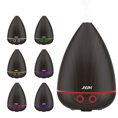 Portátil Difusor de Aceites Esenciales / Humidificador, JVJH USB Mini Difusor de Aroma de 7 Colores, Con Función de Apagado Automático Sin Agua, Adecu