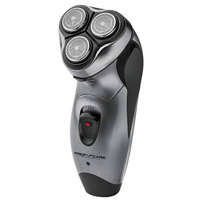 ProfiCare Afeitadora PC-HR 3053 para hombre, sistema de afeitado de 3 niveles con cabezales flexibles, carcasa Soft Touch, gris