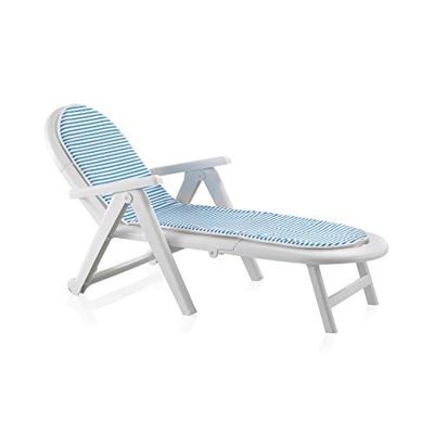 Sp Garden 42608 - Tumbona plegable, Blanco, 56 x 189 x 69 cm