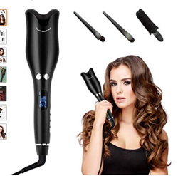 Umate - Rizador de pelo automático con forma de rosa, con infrarrojos, LCD, rizador de pelo, color negro en oferta