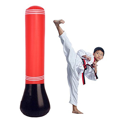 Fitness Saco de boxeo, 150cm Tall saco de boxeo inflable bolsa independiente Fitness juego para niños adultos Anti-Stress boxeo target bolsa con base 