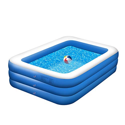 POHOVE Piscinas Hinchable, Piscina Inflable Rectangular Piscina Infantil Inflable 210 x 150 x 60 CM Apta para Que Adultos Y Niños Se Reúnan En El Pati