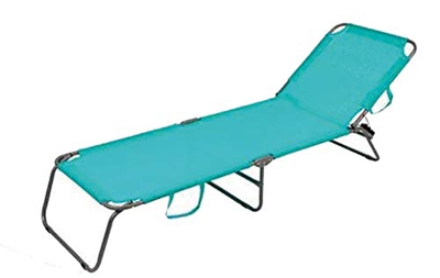 Tumbona Plegable y Reclinable para Playa y Piscina con Bandolera para Transportar (Turquesa)