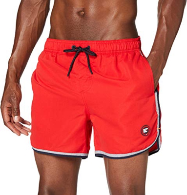 Superdry Echo Surf Racer Swim Short Pantalones Cortos, Rojo (Flag Red Oxl), M para Hombre