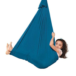 ZHJIUXING SF Relaxing Chair,Sensory Swing Kids Therapy Swing Breathable Mesh Hammock Adjustable Hammock, Dark Blue, 100x280cm-39x110in en oferta