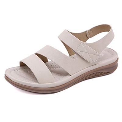 Sandalias de Mujer Zapatillas Casuales con Hebilla de Velcro 2021 Plataforma de Verano Zapatos de tacón de cuña Vacaciones Playa Toe Flops