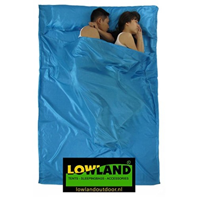 LOWLAND OUTDOOR Hüttenschlafsack 2-Persons Saco de Dormir, Azul, 220 x 160 cm