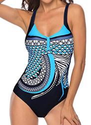 heekpek Trajes de Una Pieza Vintage Impresión Bañador Natacion Mujer Surf Tallas Grandes Monokini Push Up Sexy V-Cuello Verano Traje de Baño Atlético  precio
