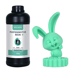 Rich-OPTO Impresora 3D Resina Curado UV 405nm Resolución estándar de fotopolímero para LCD Impresión 3D Verde 1000g con varilla de molienda Embudo de  en oferta
