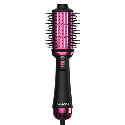 Plavogue - Secador de pelo One-Step con iones negativos, voltaje doble, plancha caliente para mujer, versi¨®n internacional mejorada (oro rosa)