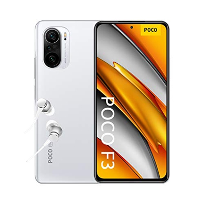 POCO F3 5G - Smartphone 6+128GB, 6,67” 120 Hz AMOLED DotDisplay, Snapdragon 870, cámara triple de 48MP, 4520 mAh, Blanco Ártico (versión ES/PT), inclu