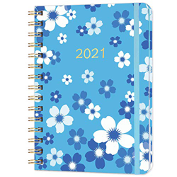 Agenda 2021, Semana para ver el agenda a5, Tapa Dura, Encuadernado Elástico, Pestañas Marcadas, 21,5 x 15 cm, Azul precio