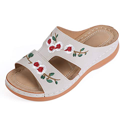 MUYOGRT Sandalias con Plataforma para Mujer Bordadas Mules Cómodos Zapatillas Sandalias de Cuña sin Espalda Verano Antideslizante Ortopédica Vintage S en oferta