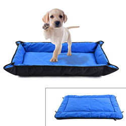 NSSONBEN - Cama para Mascotas (algodón, Lavable, para Perros de tamaño Mediano, 95 x 62 cm), Color Azul y Negro en oferta