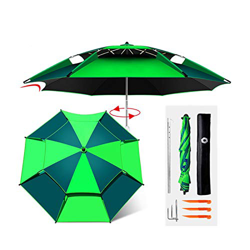 SHXF Sombrilla de Playa Grande Antiviento, Paraguas portátil para Exteriores, Ventilado, Lluvia, inclinación, con Ancla de Arena, para Camping, Parque características