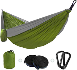 HENG FENG Hamaca para Acampar 270x140cm Tejido de paracaídas de Nailon Ligero portátil para jardín y Viajes al Aire Libre, Camping, Senderismo Gris Ve características