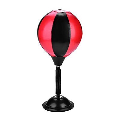 Fsskgx Mini saco de boxeo de mesa de boxeo con bola de velocidad para escritorio, alivio del estrés con soporte para niños y adultos