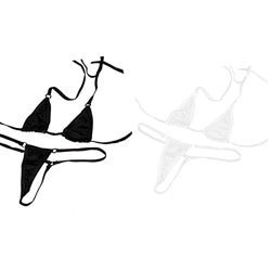 HNJZX Conjunto - para mujer Exotic Micro Bikini Set Sunbathing Swimming Costumes Trajes De Baño De Mujer (（2pcs）black + white) en oferta