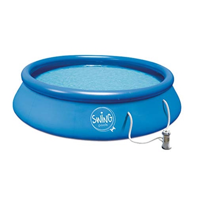 well2wellness® Quick-Up Pool Swing - Piscina (366 x 91 cm, incluye bomba de filtro), color azul