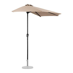 Uniprodo Sombrilla De Media Pantalla Parasol Semicircular Uni_HALFUMBRELLA_R300Cr (Pantalla DE 270 x 135 cm, Protección UV/UPF 50+, Color Crema) en oferta