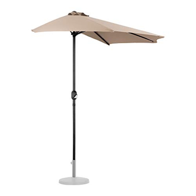 Uniprodo Sombrilla De Media Pantalla Parasol Semicircular Uni_HALFUMBRELLA_R300Cr (Pantalla DE 270 x 135 cm, Protección UV/UPF 50+, Color Crema)
