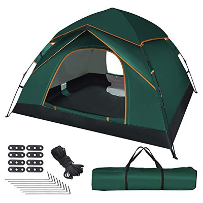 UOUNE Tienda de campaña para 3 – 4 personas, impermeable, ultraligera, protección UV, para jardín familiar, camping o senderismo