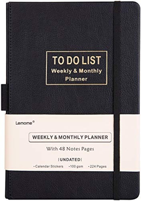 A5 Agenda/Planner - Académico Planificador Semanal, Mensual y Anual sin Fecha con To-Do List. Papel Grueso Para Lograr sus Objetivos, 5.75"x 8.25", Bo