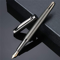 Plumas Estilograficas de metal marron con punta fina de 0,5 mm para escritura elengante y precisa, Metalizada,Inclu.Caja Regalo en oferta
